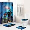 Halloween Shower Curtain Floor Mat Combination Four-Piece Set Bathroom Toilet Carpet Shower Room Mat Foot Mat