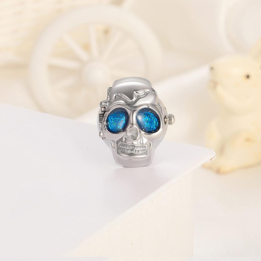 JEWELRYWE Ring Watch Simple Large Number Dial Watch Popular Waterproof Analog Quartz Business