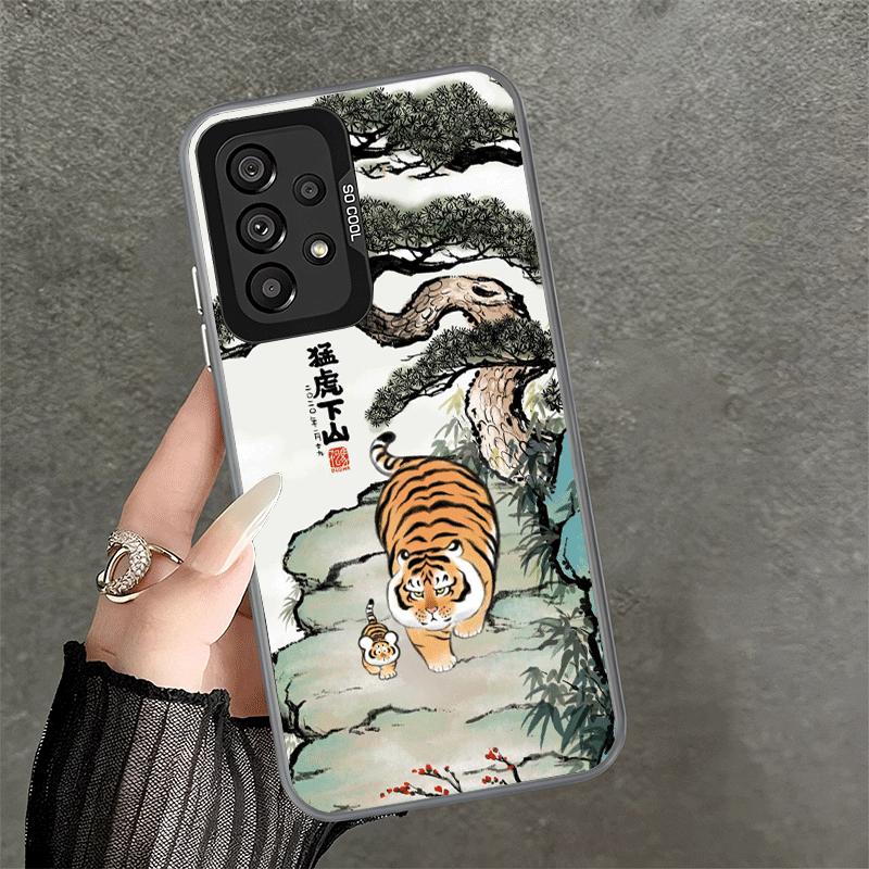 Cartoon Fat Tiger Funny Shockproof Phone Case for Samsung A17 A16 A15 A14 A37 A57 A36 A56 A26 A35 A55 A25 A34 A54 A24 A13 A23 A3