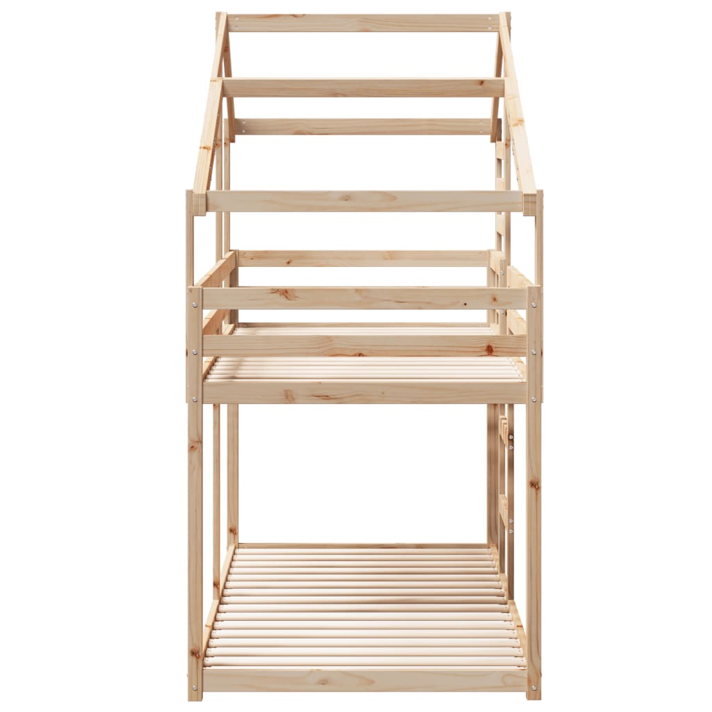 Bunk Bed with Roof 80 x 200 cm Solid Pine Wood