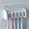 New Bathroom Toothbrush Holder Wall Mounted Toothpaste Rack Punch-free Tooth Brush Storage Holder Bathroom Accessories