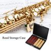 Saxophone Reed Case, Wooden Saxophone Reed Case, PU Saxophone Reed Case, Easy to Clean, Reed Storage Case, Reed Box, Slightly Waterproof, for