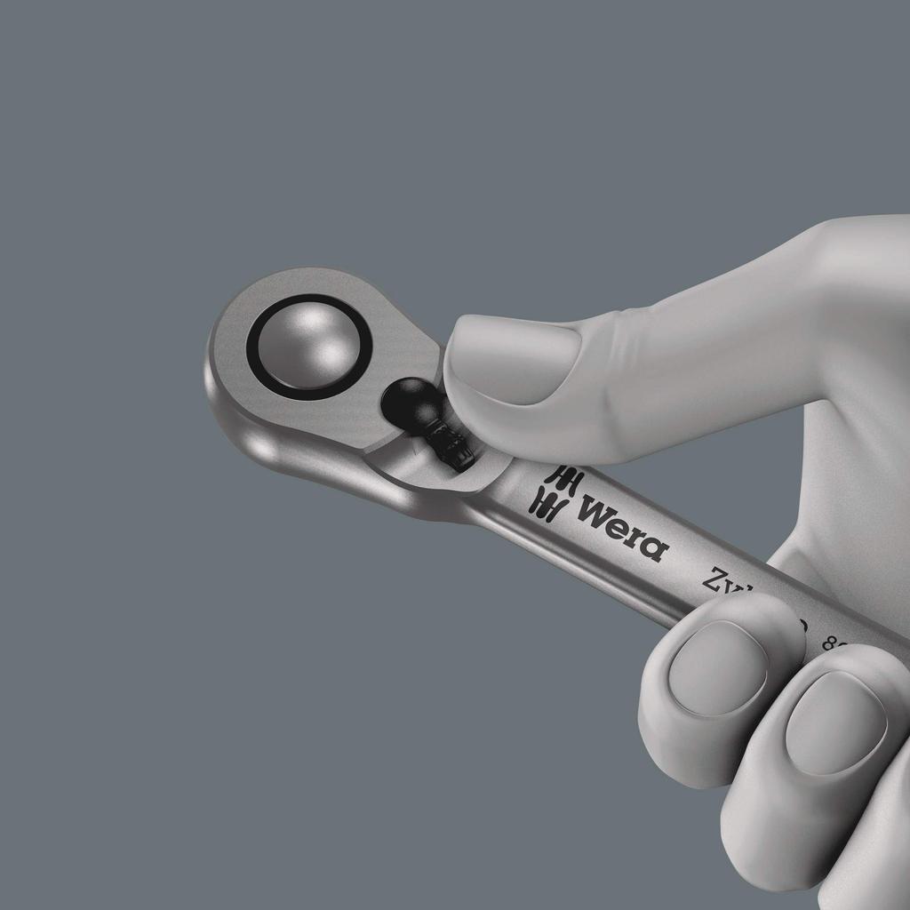 Трещотка Wera 8004A Zyklop с переключателем направления 004004 "Metal" 1/4"