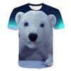 Polar Bear 3d Graphic Short Sleeve Men'S T-Shirt Summer Fashion Cute Animal Casual Personality O Collar Top