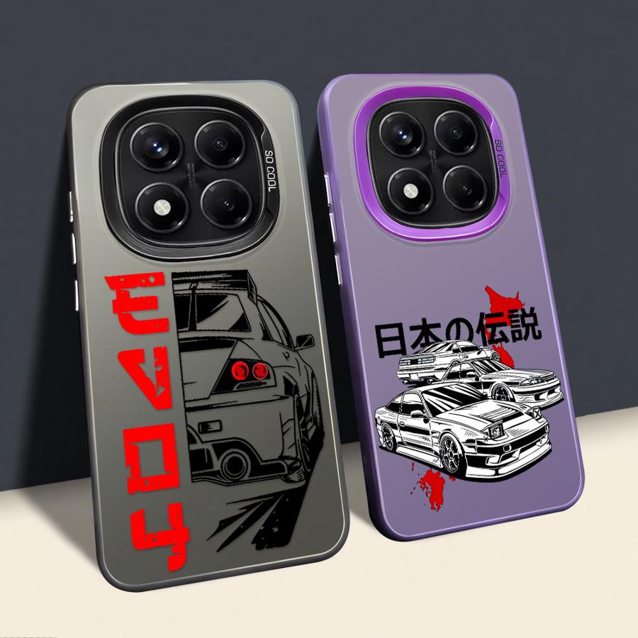Phone Case for Xiaomi Redmi Note 10s 12 13 14 Pro Plus 11s 10 11 Pro Soft Cover JJapanese JDM Drift Car Red Sun
