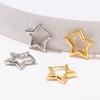 Statement Gold Color Plated Bold Star Hoops Tarnish Resistant For Women Huggies Earring Piercing Accessory Jewelry Gift