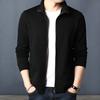 Мужская однотонная куртка на весну и осень, пальто с лацканами и длинными рукавами, карманами на молнии, повседневное пальто, облегающая верхняя одежда, уличная одежда