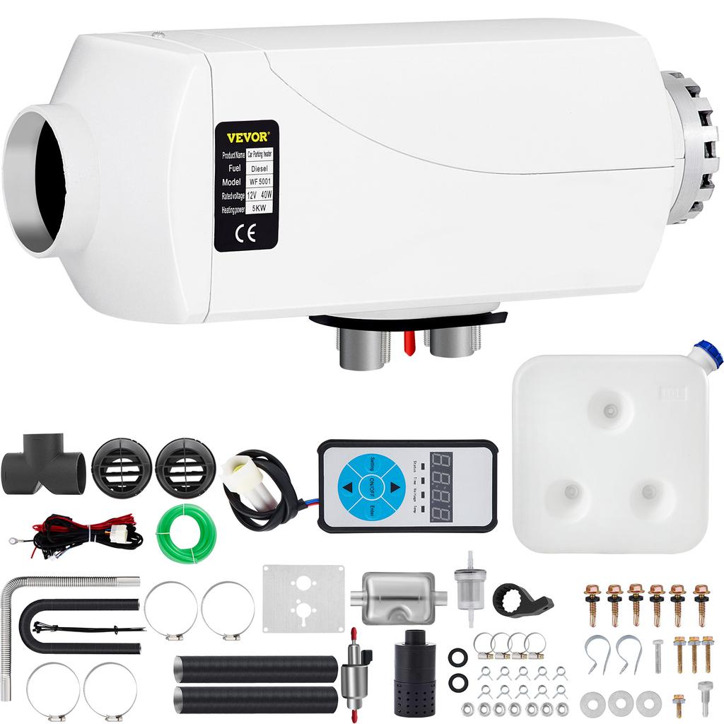 VEVOR 5 кВт автомобильный обогреватель 12 В воздушно-дизельный обогреватель для автобусов, авто лодок, яхт, домов на колесах, грузовиков с прицепом, RV 5000 Вт, воздушно-дизельный стояночный обогреватель