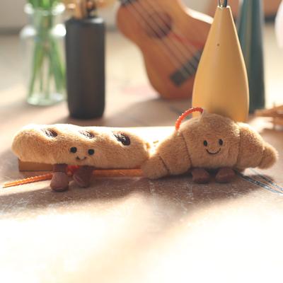 Милый и забавный круассан, маленькая подвеска, плюшевая игрушка, кукла, французский хлеб, сумка, подвесное украшение, брелок