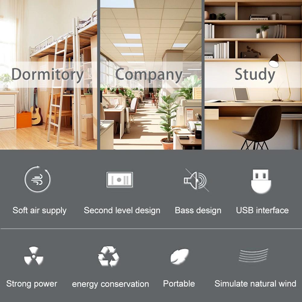 LED Tower Fan Air Bladeless Cooling Fan 2 Gear Speed Mini Vertical Conditioner USB Portable Stand Up Tower Fan for Home Office