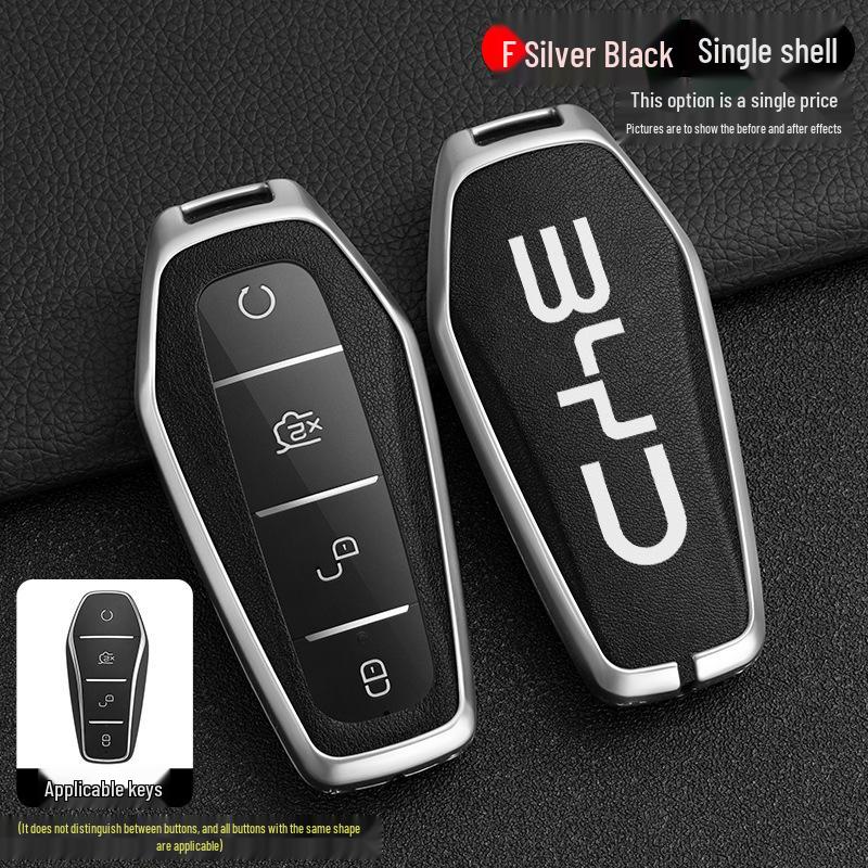 BYD Han Key Case: Compatible with BYD Qin Pro, Song Max, Tang, and Song Plus - Metal Shell Car Key Holder