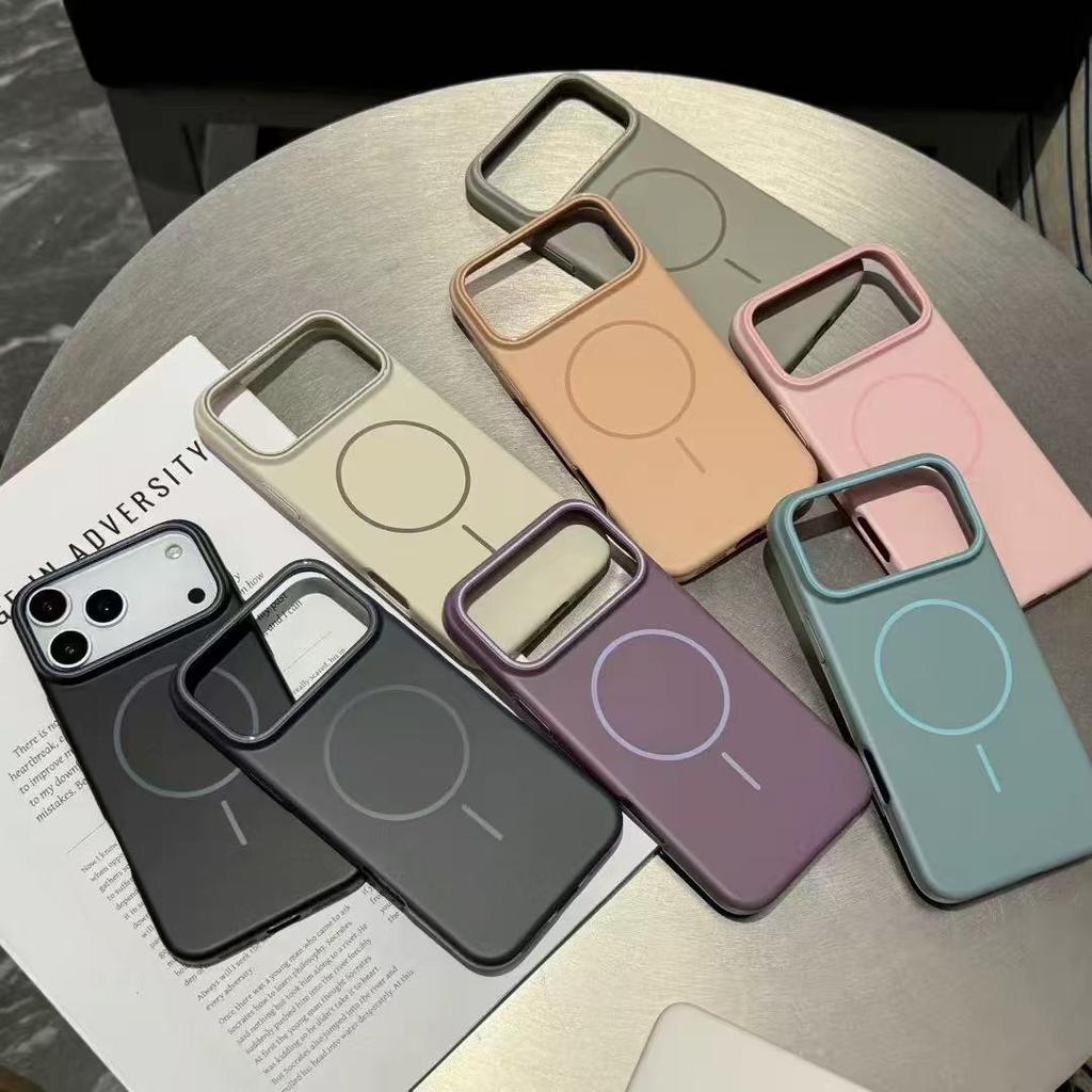 Применимо к чехлу для мобильного телефона с магнитной зарядкой iphone17, мягкое ощущение кожи, матовый противоударный защитный чехол Apple 16PROMAX 15