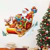 Christmas Reindeer Sleigh & Santa Claus Gift Wall Stickers for Home Decoration