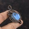 Подвеска Owyhee Blue Opal, подвеска из медной проволоки с драгоценным камнем, стильная подвеска, медная бижутерия, подвеска для подарка, ювелирные изделия ручной работы с проволокой