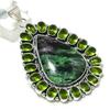 Натуральный Рубин Зоизит, Перидот 925 Пробы Серебро Ювелирное Изделие Подвеска 2,68" ETC-13793