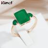 Винтажные женские кольца Kinel с квадратным темно-зеленым кубическим цирконом