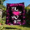 1pc Love Hearts Butterfly Print Outdoor Flannel Blanket Soft All Season Polyester Throw , Perfect for Picnics & Travel , Picnic Accessory