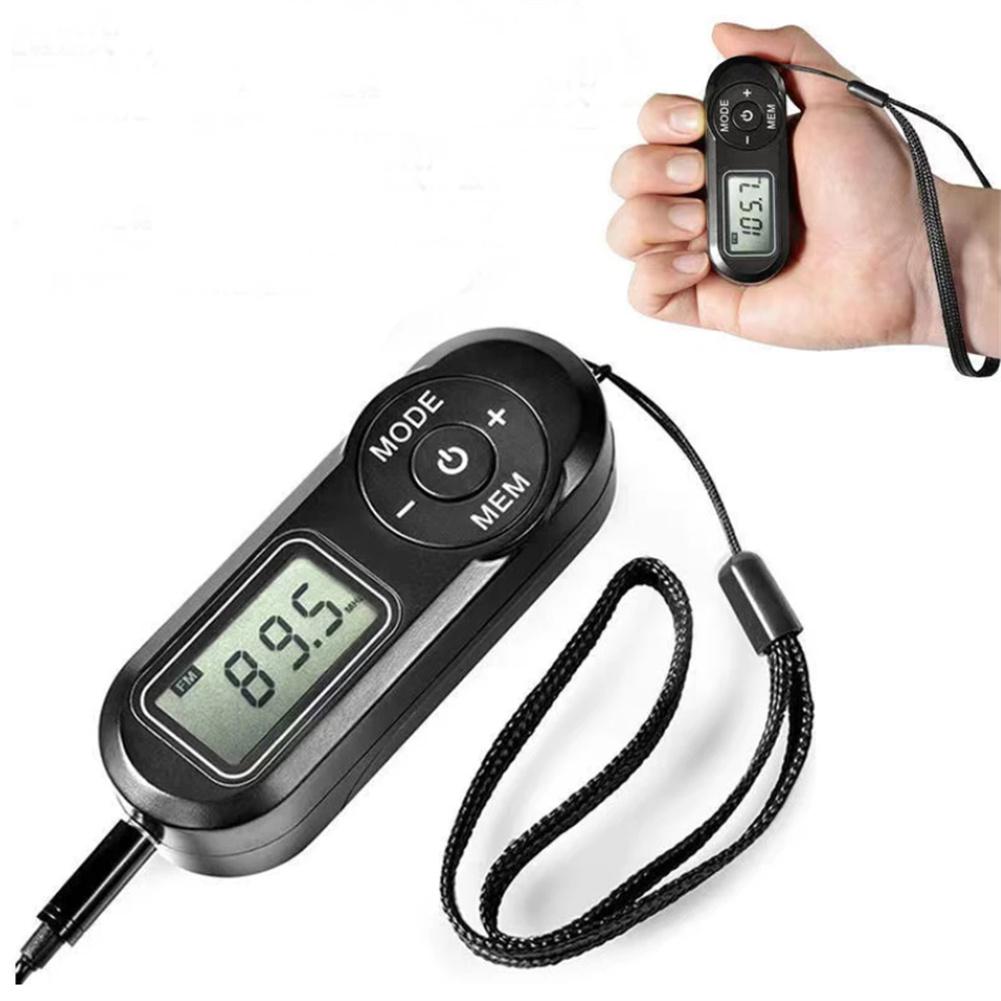 Pocket FM Radio FM 64-108Mhz Portable Sports Radio Receiver With Lcd Display 3.5mm Earphones Neck Lanyard