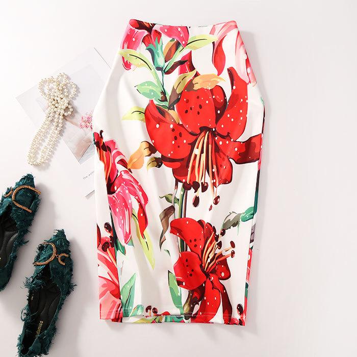 Женская юбка-карандаш с цифровым принтом, юбка-полудлина и облегающая юбка OL.