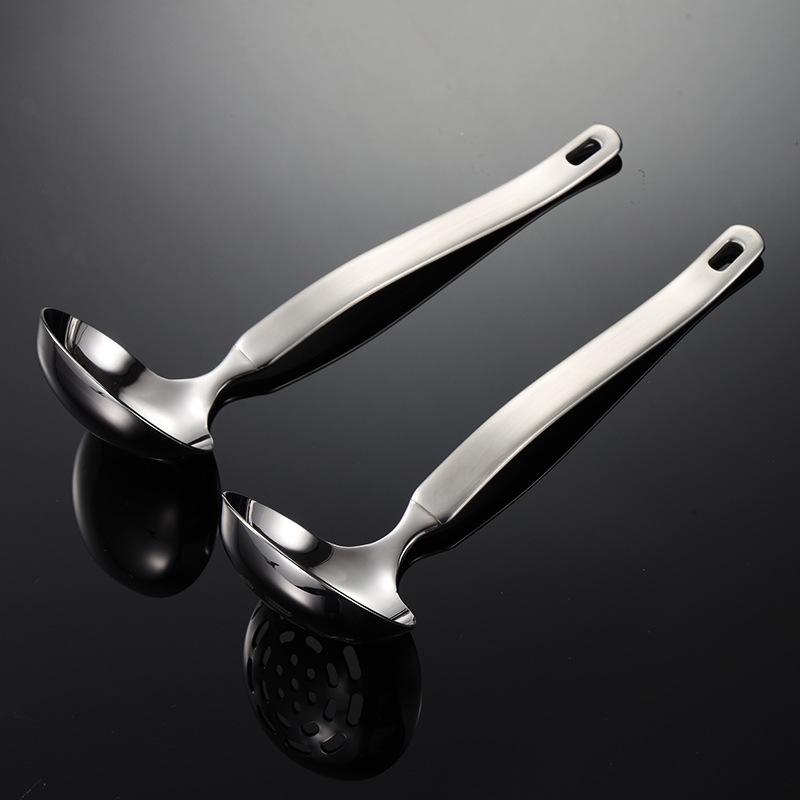 HANYANG 304 Stainless Steel Cloud Kitchen Series Soup Shell Leakage Spoon Thick Rounded Edge Mirror Polished Hot Pot Spoon Soup Ladle
