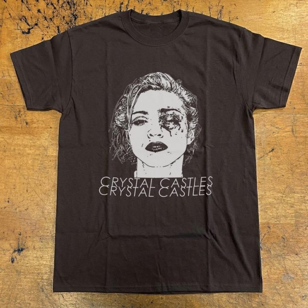Графическая футболка Crystal Castles в стиле 90-х, Готическая одежда, Хлопковая рубашка унисекс