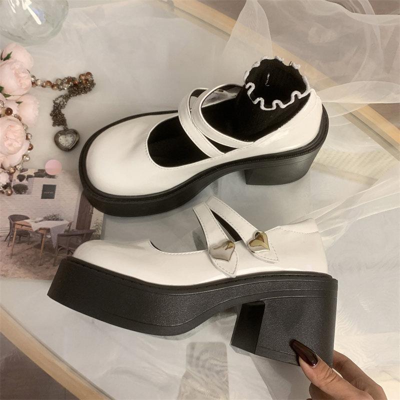 Модная обувь Мэри Джейн Женская Готическая Платформа Лолита Обувь Академический стиль Толстый каблук Обувь для формы JK Женская Обувь из искусственной кожи Одинарная обувь
