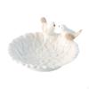 12.8 Cm Round Porcelain Jewelry Tray for Earrings And Business Cards with 2 Bird Statues As A