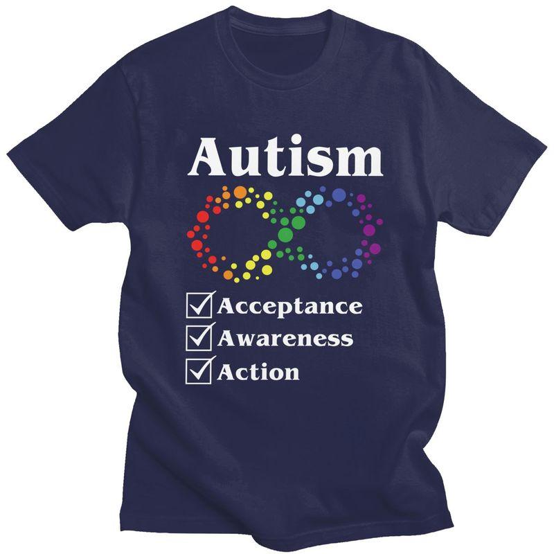 Men Autism Acceptance Awareness Action T Shirt Summer Short Sleeve 100 Cotton Tshirt Casual Creative Graphics Tees Shirt