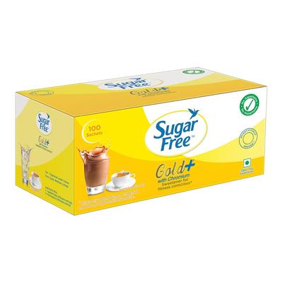 Подсластитель Sugar Free Gold в пакетиках 100 | Низкокалорийный заменитель сахара для напитков и десертов