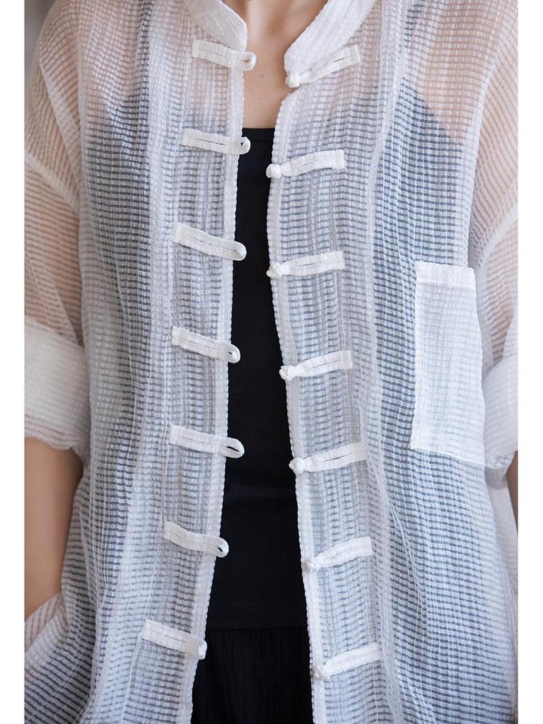 Women's Chinese-Style Cotton Linen Sunscreen Cardigan - Summer Trend