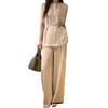 Брюки без рукавов Красивый женский комплект J-Scott с широкими штанинами, с высокой талией, силуэтный, шикарный, бежевый, JS171-BG-M