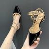 Pumps Women New Fashion Slingbacks Buckle Sandals Spring Female Pointed Toe Rivet Shallow Sexy Dress Party Low Heels Shoes