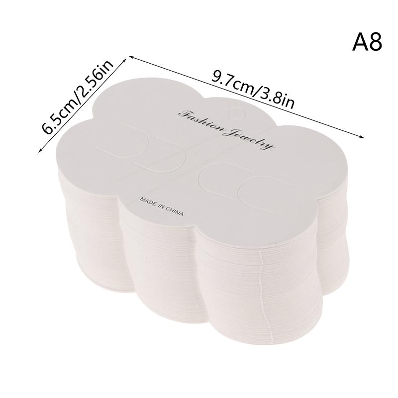 100Pcs Cute Headband Hair Clips Jewelry Display Card Blank Kraft Paper Card Hairclip Price Tag Hairpin Packaging Cardboard Holde