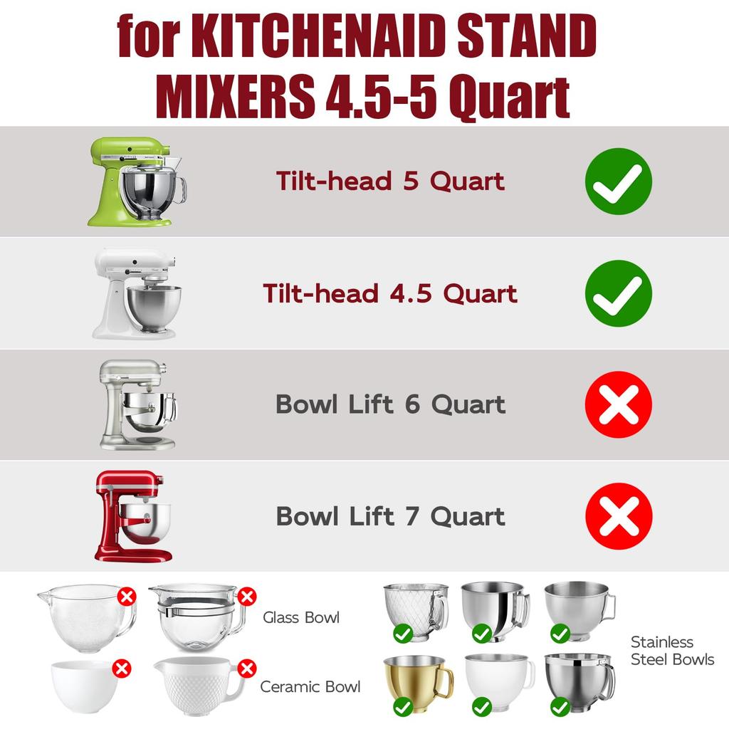 Silicone Liner For Tilt-Head 5 Qt Mixer Mixer Accessories Mixer Bowl Attachments for Baking and Cooking Replacement Mixers Bowls