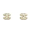 Классические Белые Минималистичные Металлические Серьги с Логотипом Double C Женские Серьги Золотые ABC281-B14742-NS719