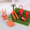 1 Set Dollhouse Simulation Fire Hydrant Handling Tool Miniature Hand Trolley Forklift Mini Platform Cart Toy Construction Props