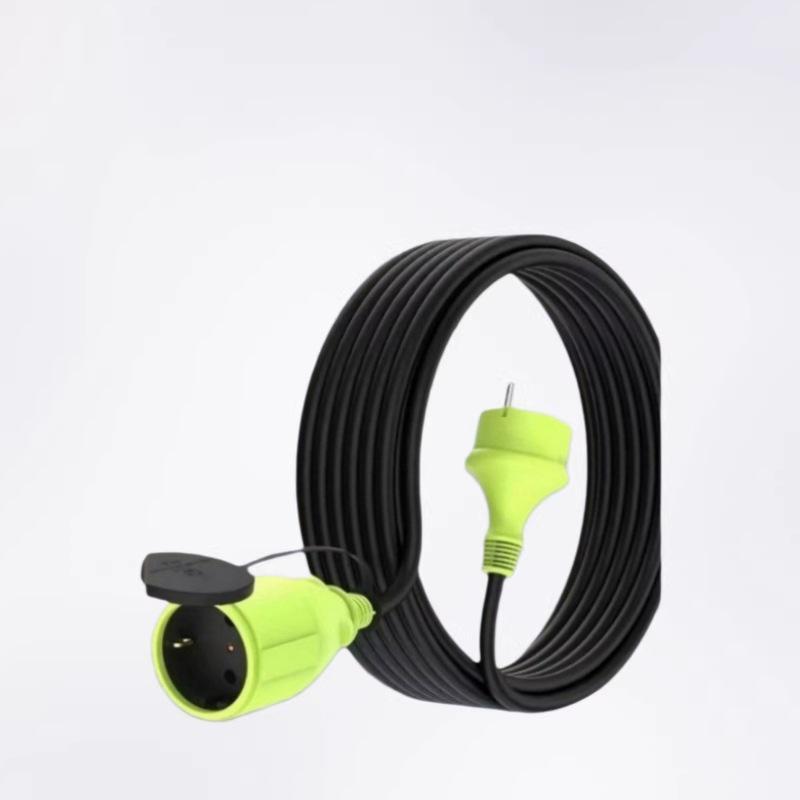 European Waterproof Extension Cord with Three-Core Pure Copper and Safety Door Plug