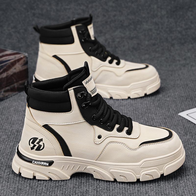 Новые модные осенние и зимние мужские высокие ботинки martin для студентов, трендовые рабочие туфли на мягкой подошве для мальчиков, кроссовки Martin с защитой труда