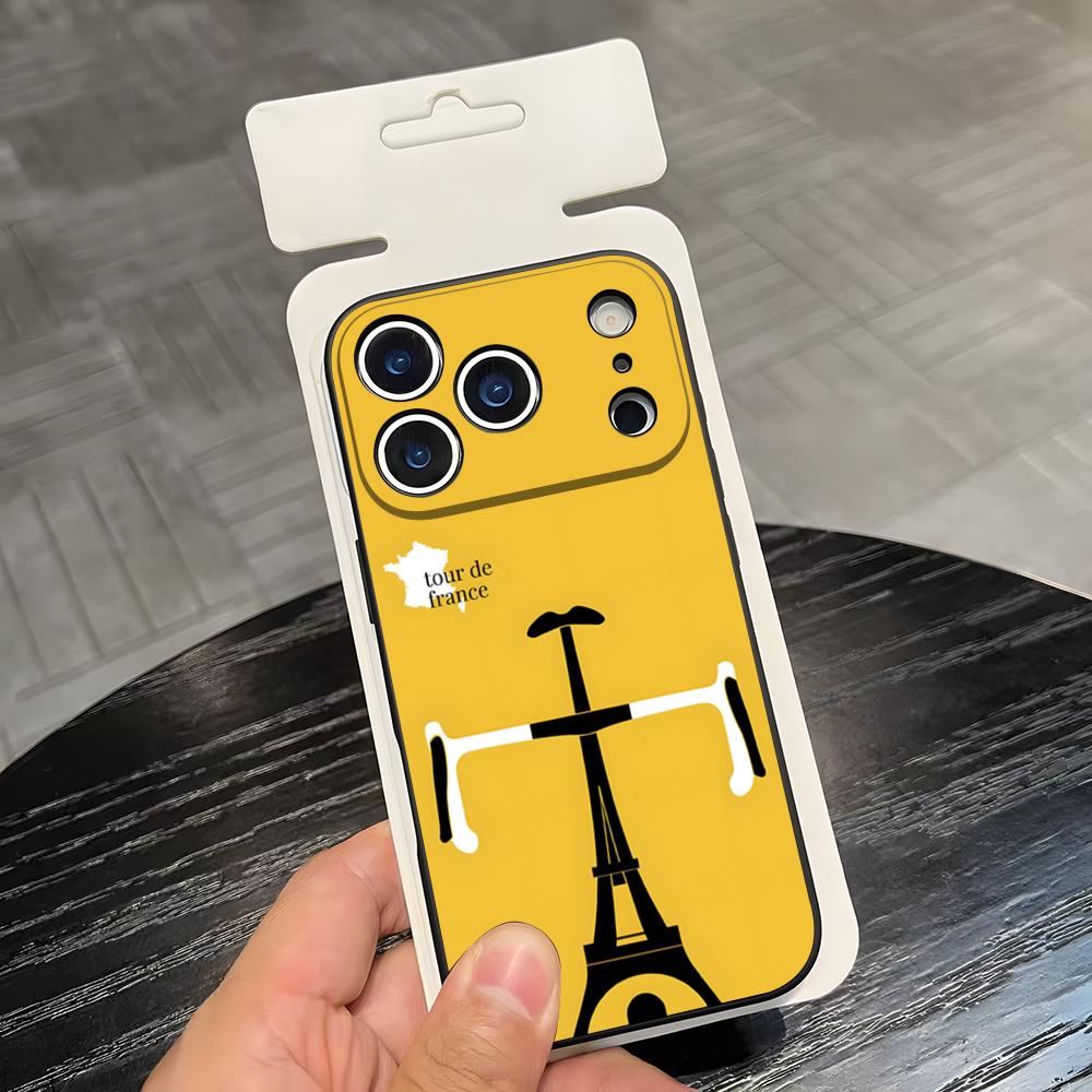 Чехол для телефона на велосипед T-Tour De France Для IPhone 17 Air 16 E Pro Max 15 14 13 Mini 12 Pro 11 Max Plus Черный Мягкий Корпус