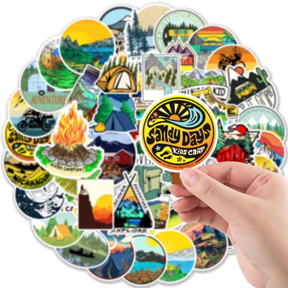 50 Outdoor Scenery Camping 2-50 Suitcase Notebook Water Cup Doodle Decoration Stickers