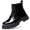 2024 Новые Деловые Туфли для Свиданий, Формальной Вечеринки, Черные Универсальные Ботинки для Мужчин, Зимние Ботинки Мужские Водонепроницаемые На Шнуровке Короткие Ботильоны