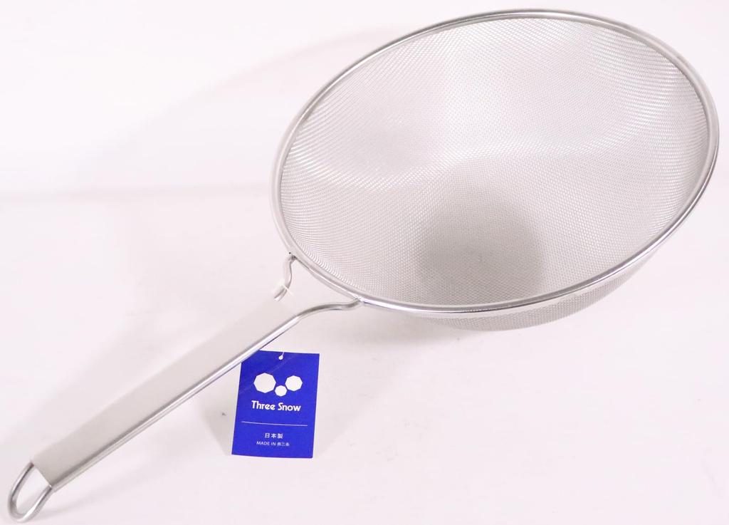 Three Snow Soba Noodle Stainless Commercial Soba Noodle Made in Three Snow Works 10174 Easy-to-Use Strainer, 35cm, 18-8 Steel, Use, Strainer,