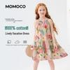 Летнее хлопковое платье без рукавов с принтом для девочек MOMOCO