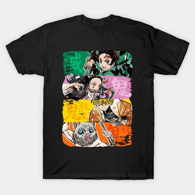 Summer Fashion Demon Slayer Daring Duels Animation Derivatives Kamado Tanjirou Printing T-shirt Oversized Streetwear Unisex Tops
