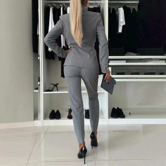 Женский деловой пиджак, брючный костюм, нарядные пиджаки, брюки с высокой талией, комплект из двух частей, официальный наряд для работы в офисе