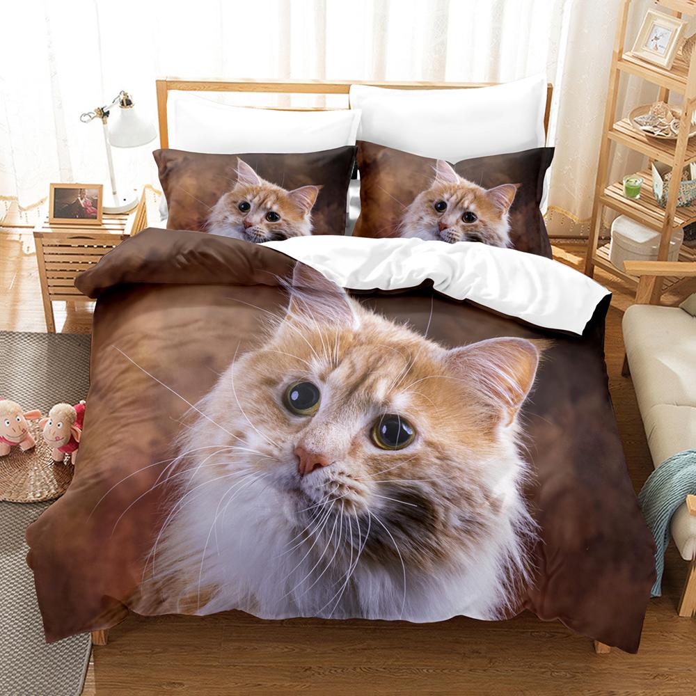 Comforter Maine Coon Bedding - Lovely Cat Design Queen/King/Single Sizes Ideal For Bedroom Decor & Home Textiles