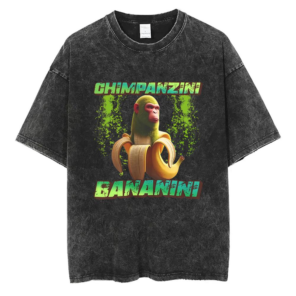 Italian Brainrot Ballerina Cappuccina Funny Meme Vintage Washed Tshirt Unisex Humor Fashion Tshirts Men Casual Cotton T Shirts