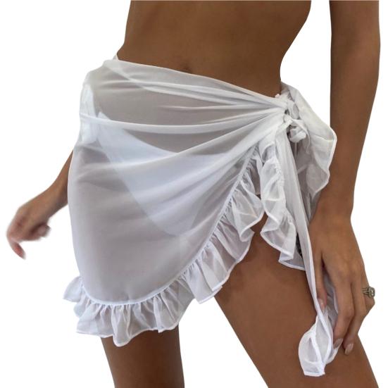 Cover Up Breathable Lace-up Polyester Pool Party Sundress Swimsuit Skirt Beachwear