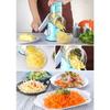 Manual Rotary Cheese Grater with Three Drum Blades Stainless Steel Handheld Rotary Slicer Shredding Grinder