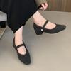 2025 Autumn New Flat Shoes Women's Square Head Shallow Mouth Suede Soft Sole Anti-slip Wear-resistant Low-top Shoes